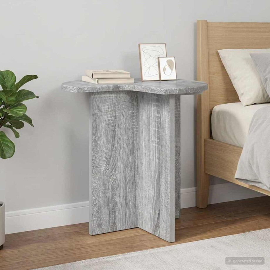 vidaXL Bijzettafel met opslag Grijs sonoma Ø 39 x 38 cm Bewerkt hout vidaXL Bijzettafel met opslag Grijs sonoma Ø 39 x 38 cm Bewerkt hout afbeelding 1