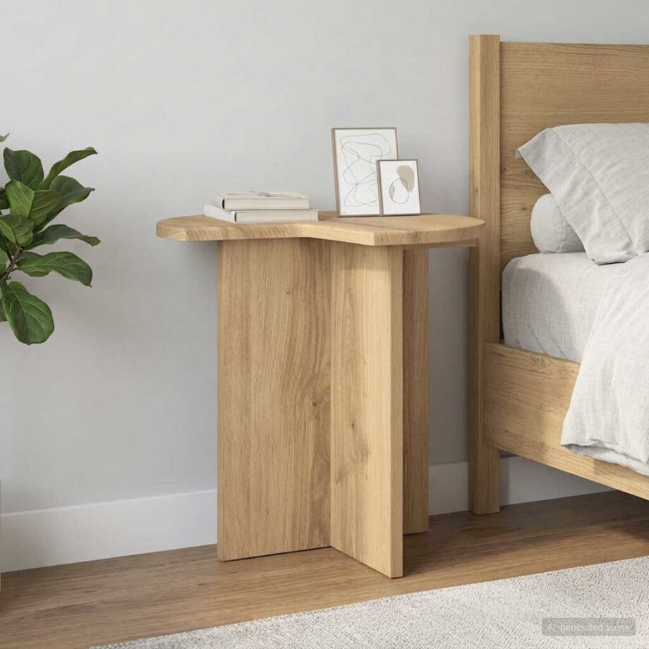 vidaXL Bijzettafel 2 pcs Artisanaal eiken Ø 39 x 38 cm Bewerkt hout vidaXL Bijzettafel 2 pcs Artisanaal eiken Ø 39 x 38 cm Bewerkt hout afbeelding 1