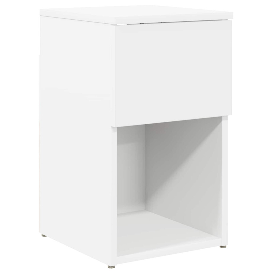vidaXL Bed kast Wit 29 x 31,5 x 49 cm Bewerkt hout afbeelding 1