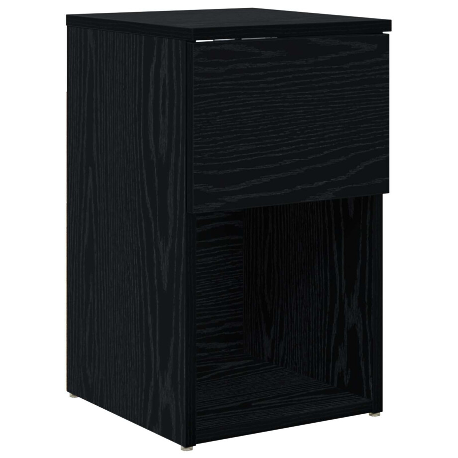 vidaXL Bed kast Zwart eiken 29 x 31,5 x 49 cm Bewerkt hout afbeelding 1