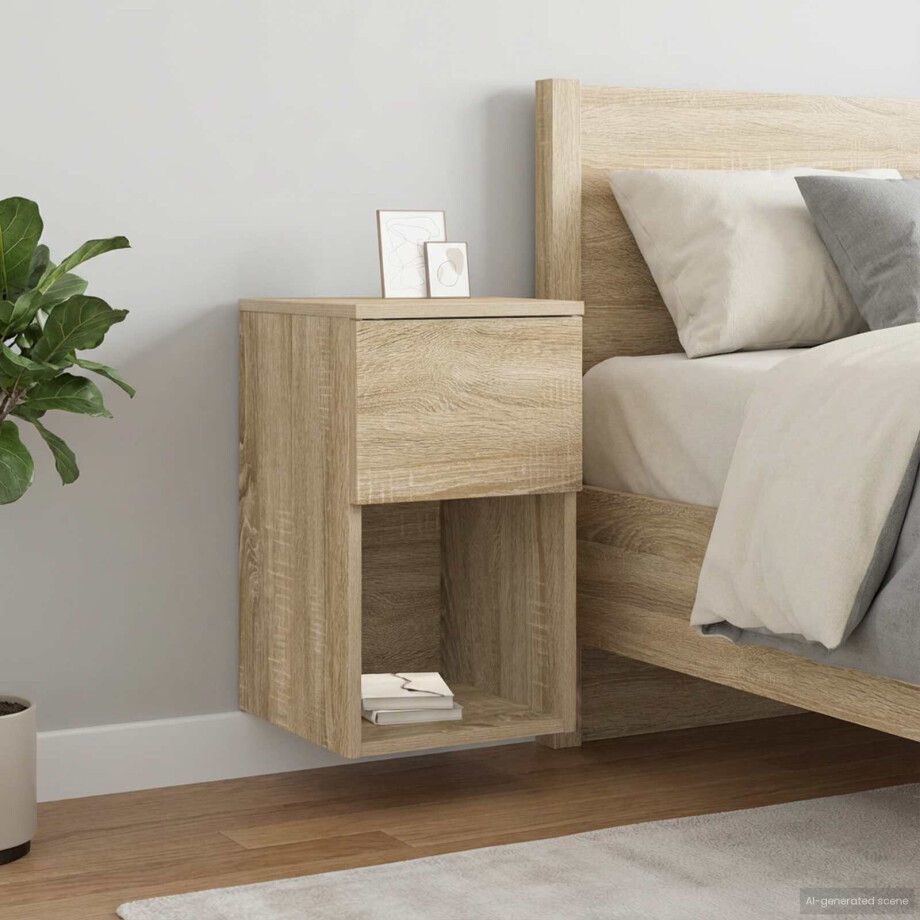 vidaXL Bed kast Sonoma Eiken 29 x 31,5 x 49 cm Bewerkt hout afbeelding 1