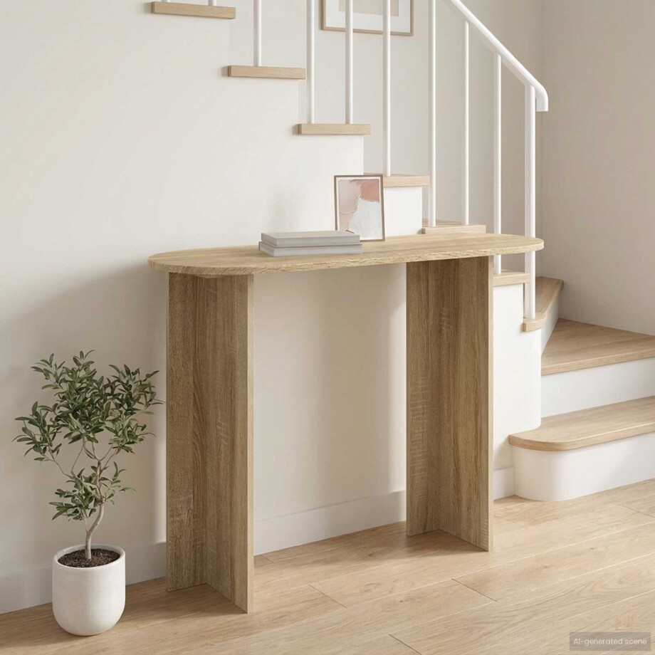 vidaXL Wandtafel Sonoma Eiken 100 x 39,5 x 75 cm Bewerkt hout afbeelding 1