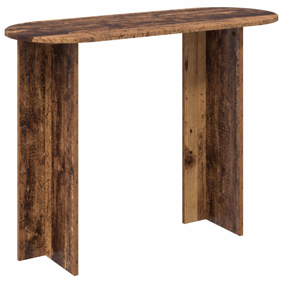 vidaXL Wandtafel met opslag Oud hout 100 x 39,5 x 75 cm Bewerkt hout afbeelding 1