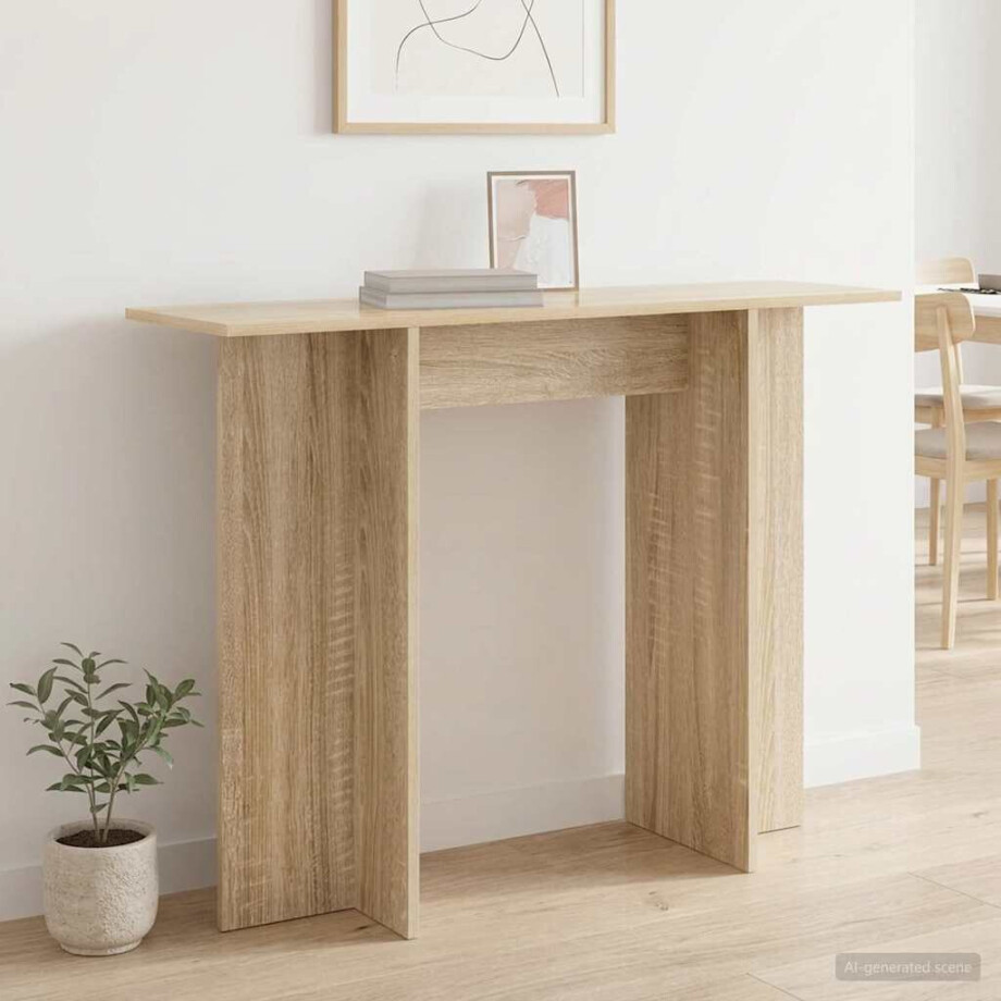vidaXL Wandtafel Sonoma Eiken 100 x 30 x 75 cm Bewerkt hout vidaXL Wandtafel Sonoma Eiken 100 x 30 x 75 cm Bewerkt hout afbeelding 1