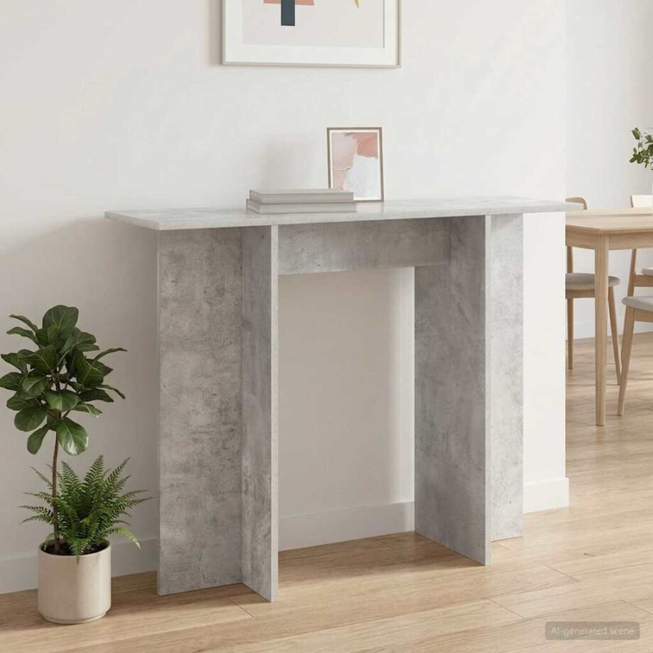 vidaXL Wandtafel Betongrijs 100 x 30 x 75 cm Bewerkt hout vidaXL Wandtafel Betongrijs 100 x 30 x 75 cm Bewerkt hout afbeelding 1