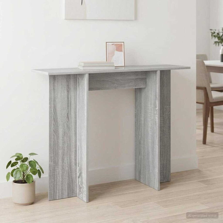 vidaXL Wandtafel Grijs sonoma 100 x 30 x 75 cm Bewerkt hout afbeelding 1