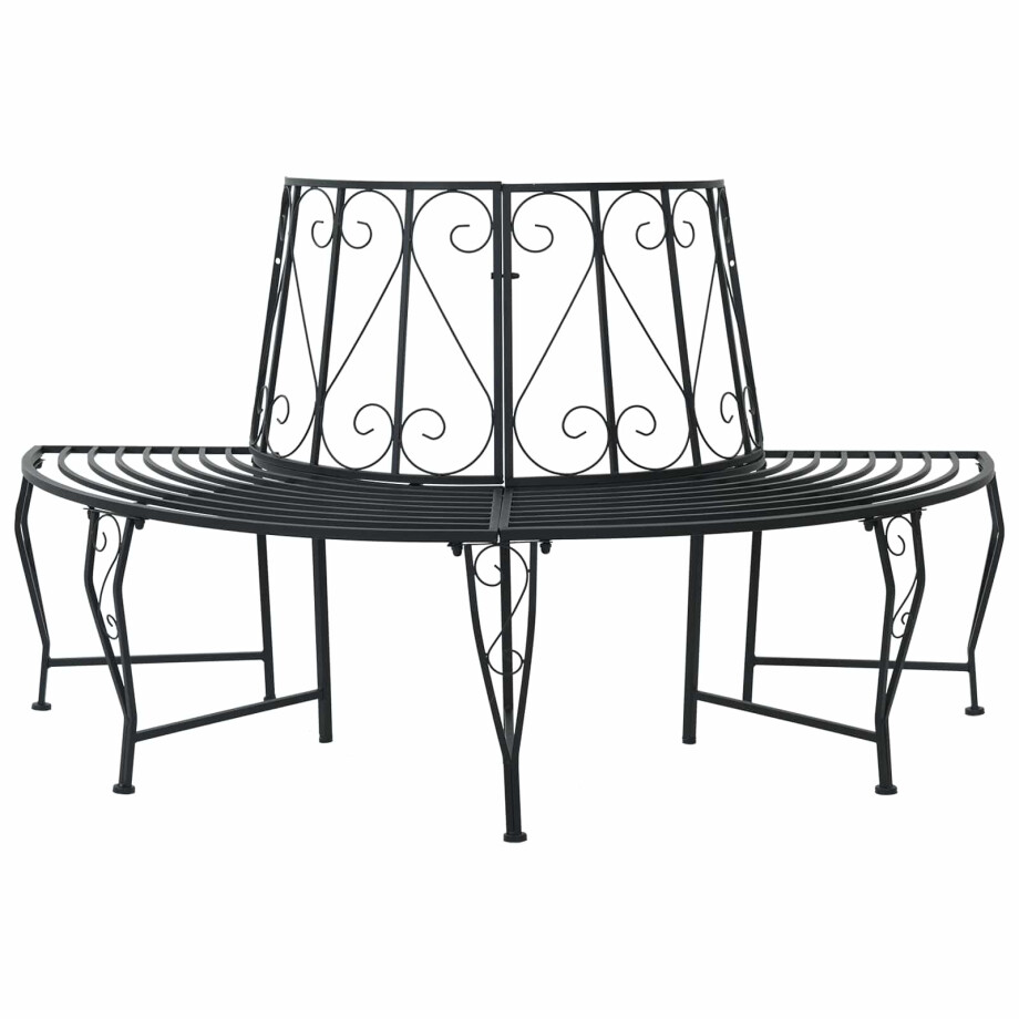 vidaXL Boom bank 4-Aantal zitplaatsen 160 x 80 x 89 cm Staal Zwart vidaXL Boom bank 4-Aantal zitplaatsen 160 x 80 x 89 cm Staal Zwart afbeelding 1