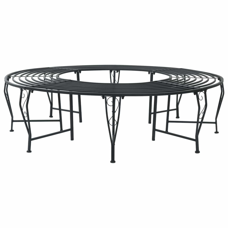 vidaXL Boom bank 8-Aantal zitplaatsen Ø 160 x 44 cm Staal Zwart Rond vidaXL Boom bank 8-Aantal zitplaatsen Ø 160 x 44 cm Staal Zwart Rond afbeelding 1