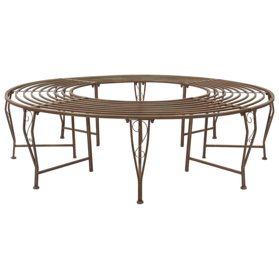 vidaXL Boom bank 8-Aantal zitplaatsen Ø 160 x 44 cm Staal Antiek Bruin vidaXL Boom bank 8-Aantal zitplaatsen Ø 160 x 44 cm Staal Antiek Bruin afbeelding 1