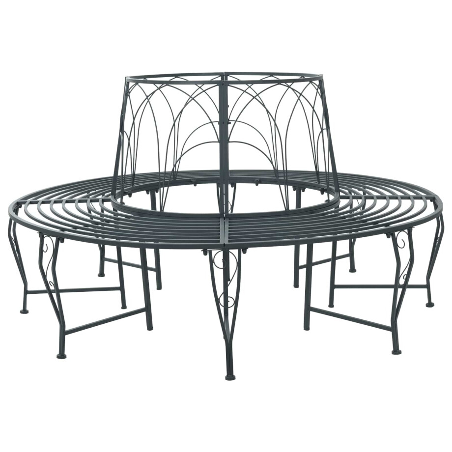vidaXL Boom bank 8-Aantal zitplaatsen Ø 160 x 89 cm Staal Zilvergrijs vidaXL Boom bank 8-Aantal zitplaatsen Ø 160 x 89 cm Staal Zilvergrijs afbeelding 1