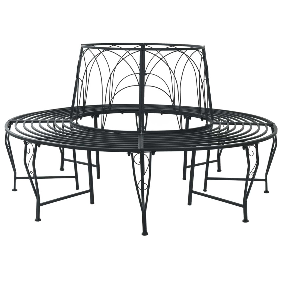 vidaXL Boom bank 8-Aantal zitplaatsen Ø 160 x 89 cm Staal Zwart Rond vidaXL Boom bank 8-Aantal zitplaatsen Ø 160 x 89 cm Staal Zwart Rond afbeelding 1