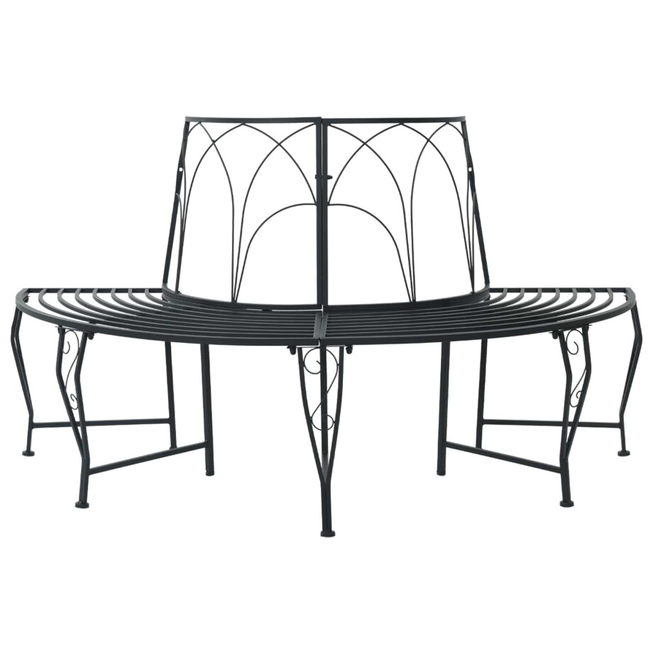 vidaXL Boom bank 4-Aantal zitplaatsen 160 x 80 x 89 cm Staal Zwart vidaXL Boom bank 4-Aantal zitplaatsen 160 x 80 x 89 cm Staal Zwart afbeelding 1