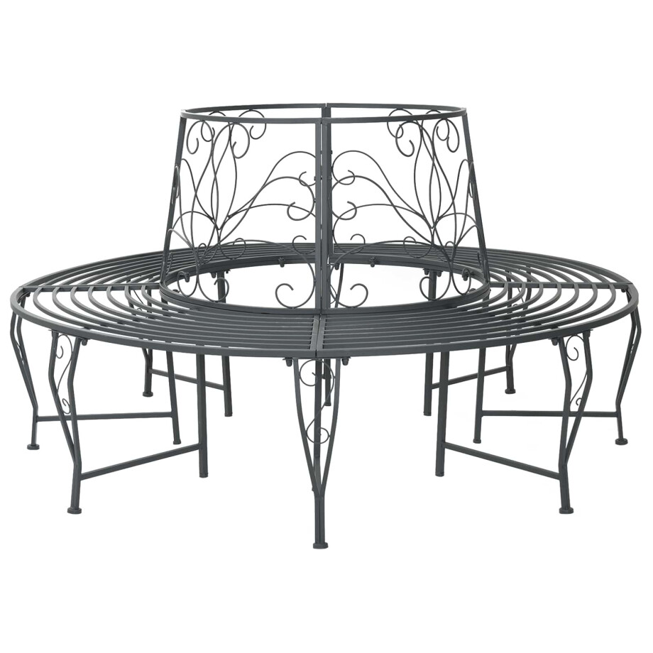 vidaXL Boom bank 8-Aantal zitplaatsen Ø 160 x 89 cm Staal Zilvergrijs vidaXL Boom bank 8-Aantal zitplaatsen Ø 160 x 89 cm Staal Zilvergrijs afbeelding 1