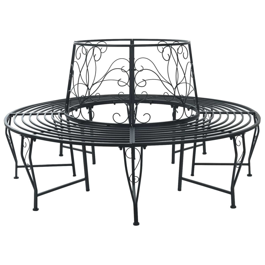vidaXL Boom bank 8-Aantal zitplaatsen Ø 160 x 89 cm Staal Zwart Rond vidaXL Boom bank 8-Aantal zitplaatsen Ø 160 x 89 cm Staal Zwart Rond afbeelding 1