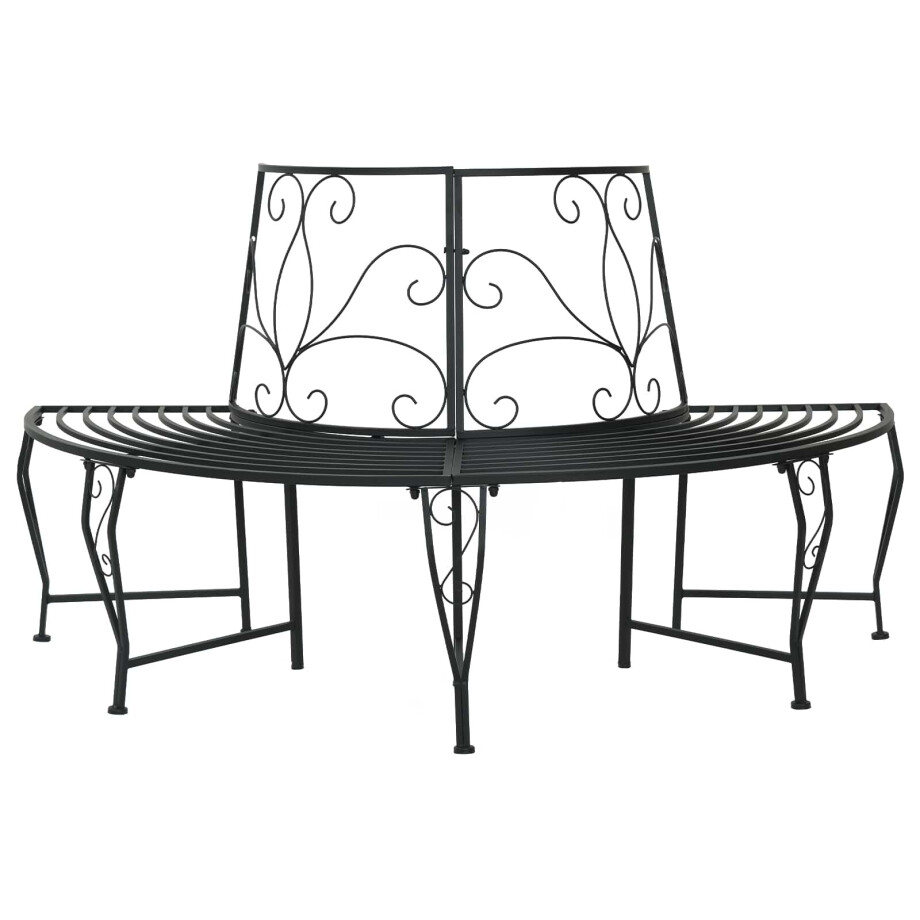 vidaXL Boom bank 4-Aantal zitplaatsen 160 x 80 x 89 cm Staal Zwart vidaXL Boom bank 4-Aantal zitplaatsen 160 x 80 x 89 cm Staal Zwart afbeelding 1