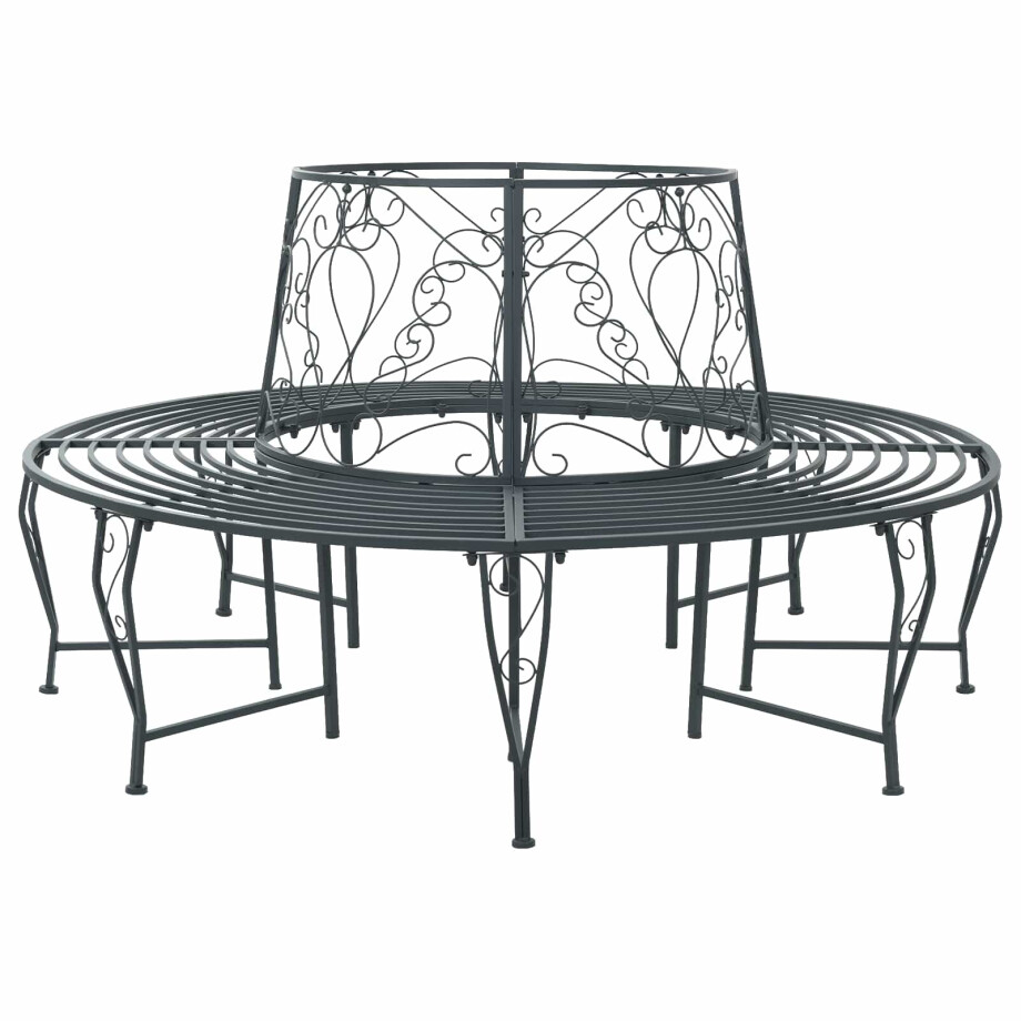 vidaXL Boom bank 8-Aantal zitplaatsen Ø 160 x 89 cm Staal Zilvergrijs vidaXL Boom bank 8-Aantal zitplaatsen Ø 160 x 89 cm Staal Zilvergrijs afbeelding 1