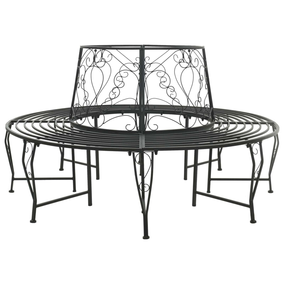 vidaXL Boom bank 8-Aantal zitplaatsen Ø 160 x 89 cm Staal Zwart Rond vidaXL Boom bank 8-Aantal zitplaatsen Ø 160 x 89 cm Staal Zwart Rond afbeelding 1