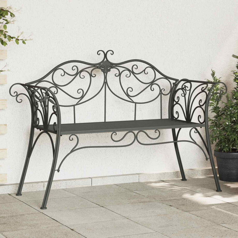 vidaXL Tuinbank 2-Aantal zitplaatsen 130 x 47 x 90 cm Staal vidaXL Tuinbank 2-Aantal zitplaatsen 130 x 47 x 90 cm Staal afbeelding 1