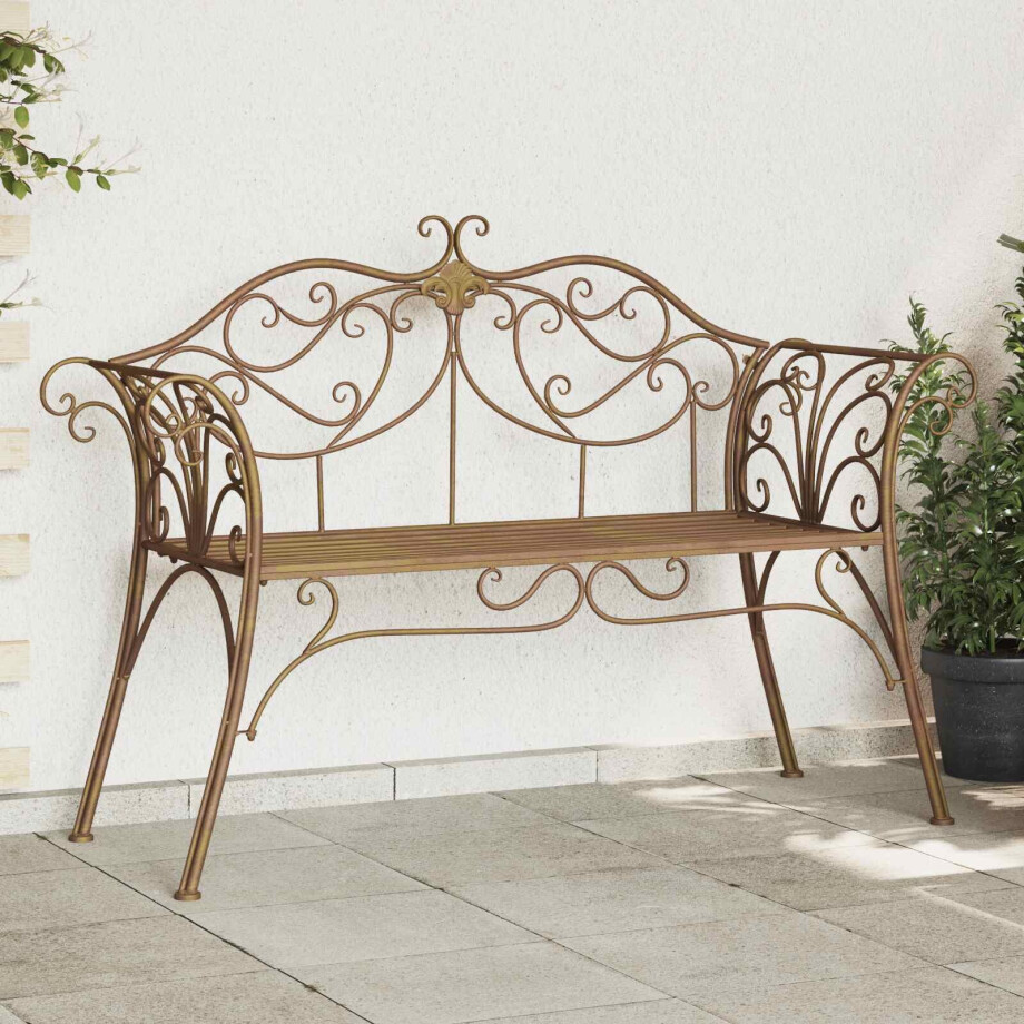 vidaXL Tuinbank 2-Aantal zitplaatsen 130 x 47 x 90 cm Staal vidaXL Tuinbank 2-Aantal zitplaatsen 130 x 47 x 90 cm Staal afbeelding 1