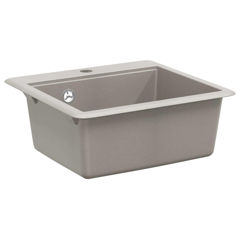 vidaXL Wasbak Grijs 470 x 440 mm Graniet afbeelding 1