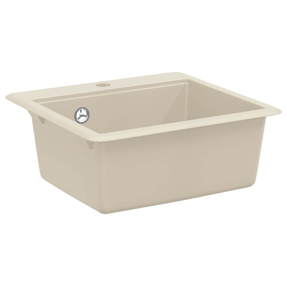 vidaXL Wasbak Beige 470 x 440 mm Graniet afbeelding 1