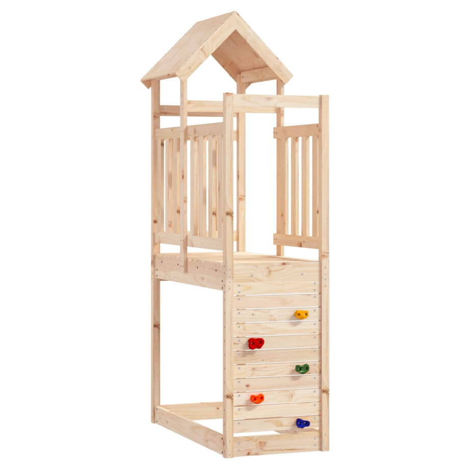 vidaXL Speeltoren Bruin 53 x 110,5 x 214 cm Massief grenenhout afbeelding 1