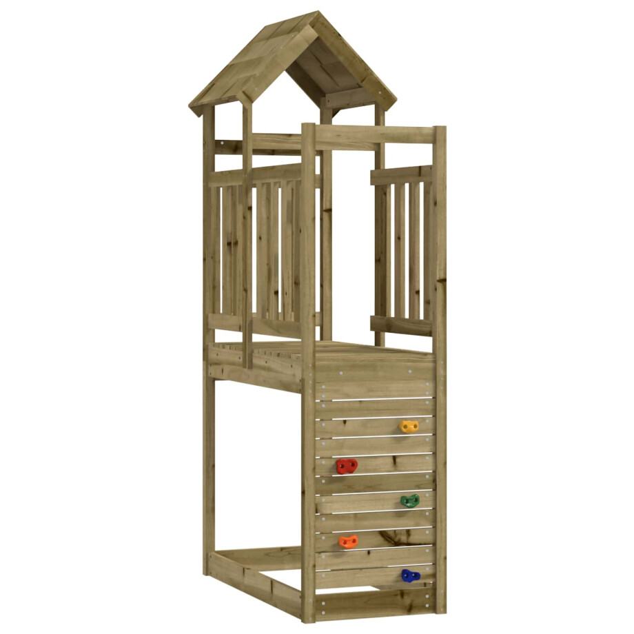 vidaXL Speeltoren Bruin 53 x 110,5 x 214 cm Massief geïmpregneerd hout afbeelding 1