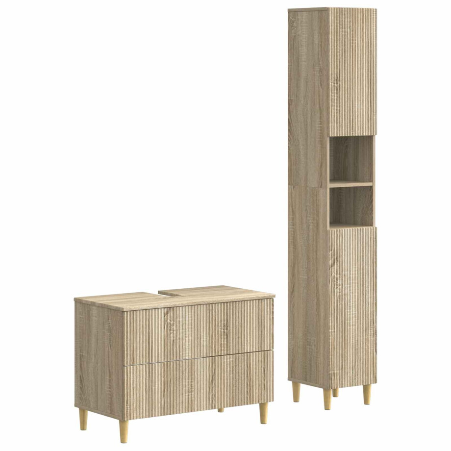 vidaXL 2-delige Badkamerkast Set ARNHEM Sonoma Eiken Bewerkt hout vidaXL 2-delige Badkamerkast Set ARNHEM Sonoma Eiken Bewerkt hout afbeelding 1
