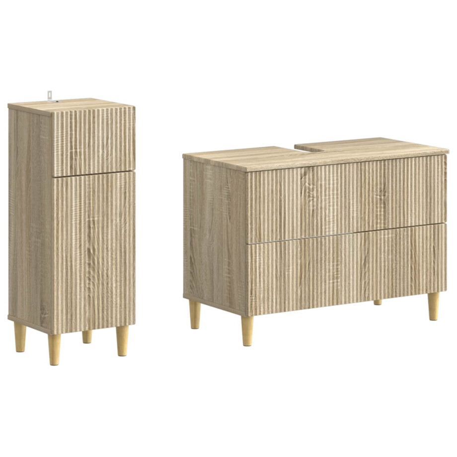 vidaXL 2-delige Badkamerkast Set ARNHEM Sonoma Eiken Bewerkt hout vidaXL 2-delige Badkamerkast Set ARNHEM Sonoma Eiken Bewerkt hout afbeelding 1