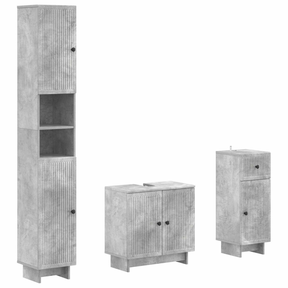 vidaXL 3-delige badkamerkast set EDE Bewerkt hout vidaXL 3-delige badkamerkast set EDE Bewerkt hout afbeelding 1