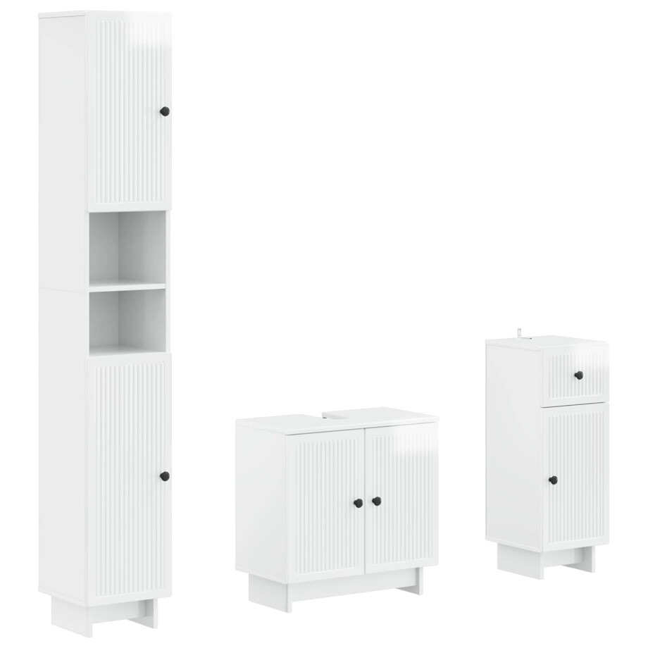 vidaXL 3-delige badkamerkast set EDE Bewerkt hout vidaXL 3-delige badkamerkast set EDE Bewerkt hout afbeelding 1