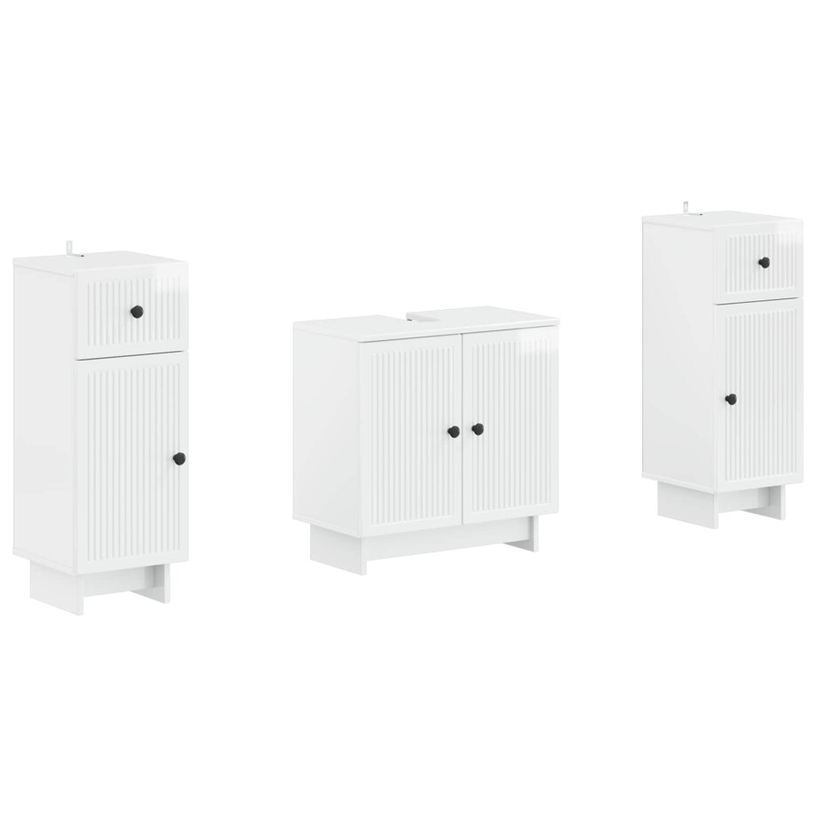 vidaXL 2-delige Badkamerkast Set EDE Hoogglans Wit Bewerkt hout vidaXL 2-delige Badkamerkast Set EDE Hoogglans Wit Bewerkt hout afbeelding 1