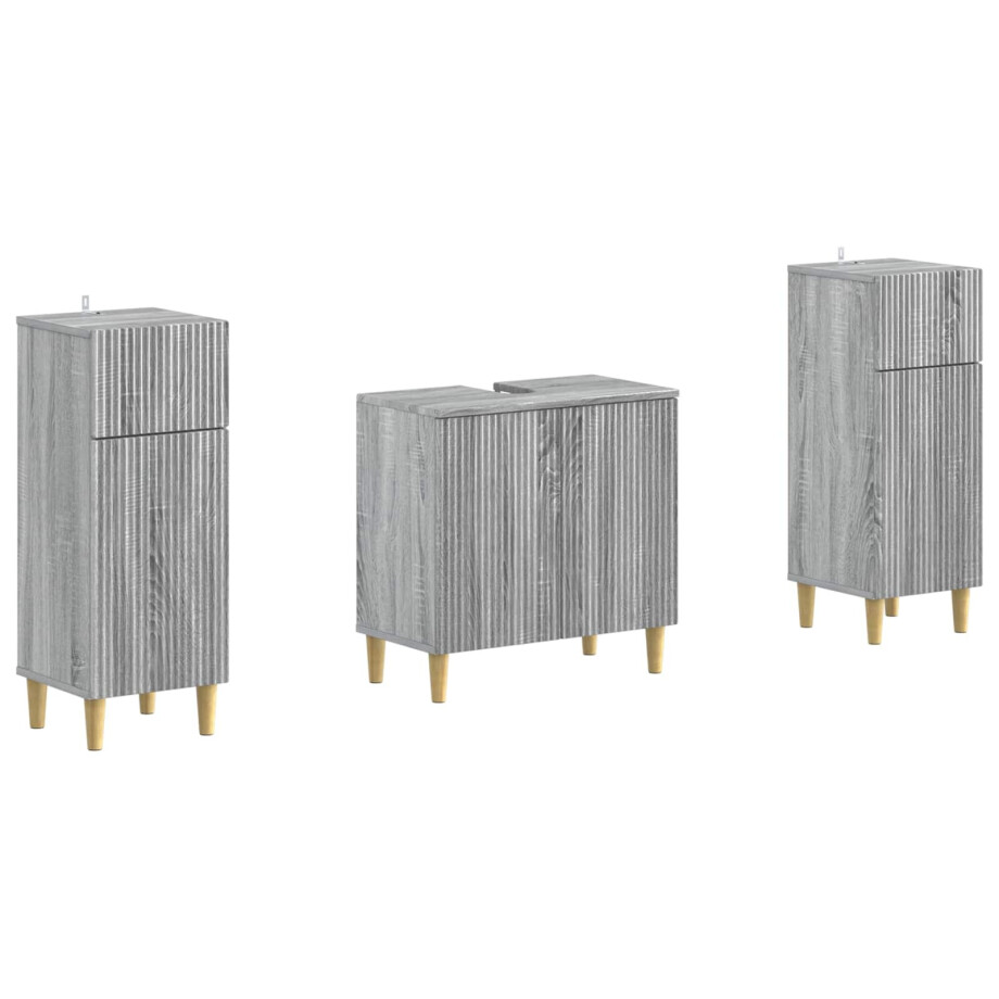 vidaXL 2-delige Badkamerkast Set ARNHEM Grijs Sonoma Bewerkt hout vidaXL 2-delige Badkamerkast Set ARNHEM Grijs Sonoma Bewerkt hout afbeelding 1