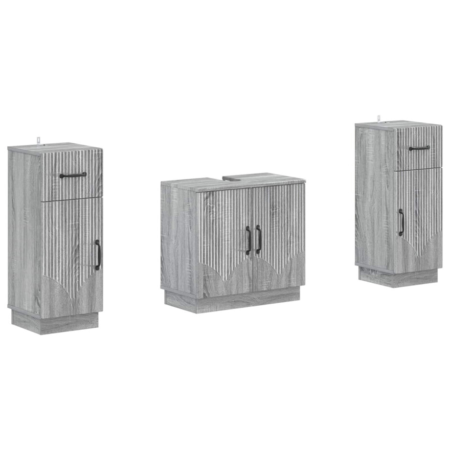 vidaXL 2-delige Badkamerkast Set HOORN Grijs Sonoma Bewerkt hout vidaXL 2-delige Badkamerkast Set HOORN Grijs Sonoma Bewerkt hout afbeelding 1