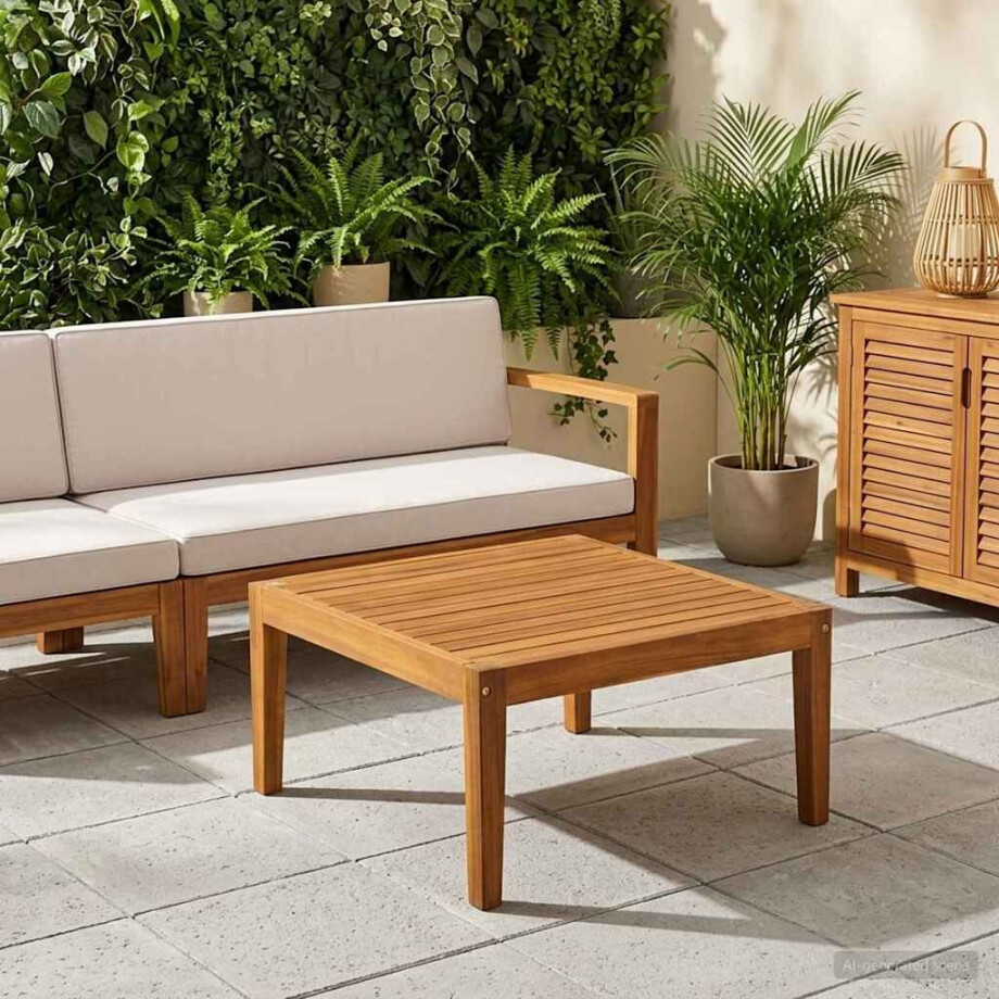 vidaXL Tuinstafel Massief Acaciahout Naturel 60 x 60 x 30 cm vidaXL Tuinstafel Massief Acaciahout Naturel 60 x 60 x 30 cm afbeelding 1