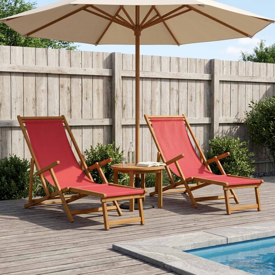 vidaXL Opvouwbare zonnebed 2 pcs 3 Positie Massief Eucalyptus Hout vidaXL Opvouwbare zonnebed 2 pcs 3 Positie Massief Eucalyptus Hout afbeelding 1