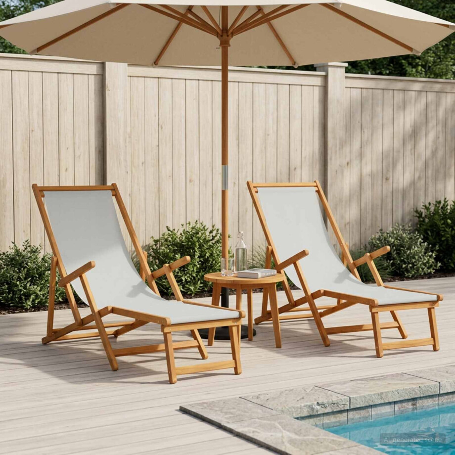 vidaXL Opvouwbare zonnebed 2 pcs 3 Positie Massief Eucalyptus Hout vidaXL Opvouwbare zonnebed 2 pcs 3 Positie Massief Eucalyptus Hout afbeelding 1