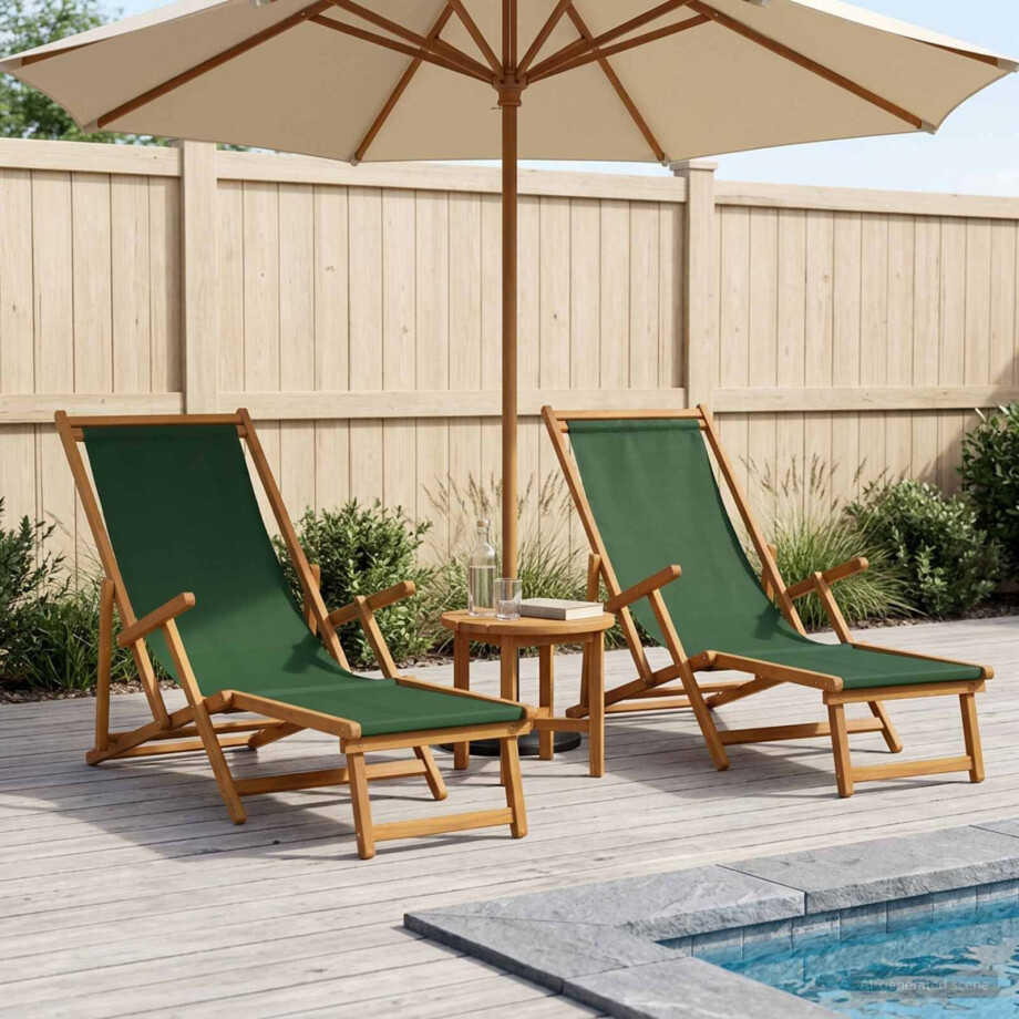 vidaXL Opvouwbare zonnebed 2 pcs 3 Positie Massief Eucalyptus Hout vidaXL Opvouwbare zonnebed 2 pcs 3 Positie Massief Eucalyptus Hout afbeelding 1