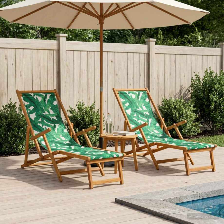 vidaXL Opvouwbare zonnebed 2 pcs 3 Positie Massief Eucalyptus Hout vidaXL Opvouwbare zonnebed 2 pcs 3 Positie Massief Eucalyptus Hout afbeelding 1