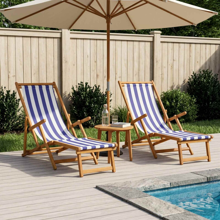 vidaXL Opvouwbare zonnebed 2 pcs 3 Positie Massief Eucalyptus Hout vidaXL Opvouwbare zonnebed 2 pcs 3 Positie Massief Eucalyptus Hout afbeelding 1
