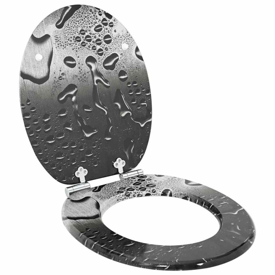 vidaXL Zachte sluit toiletbril Grijs 44 x 38 cm MDF-plaat afbeelding 1