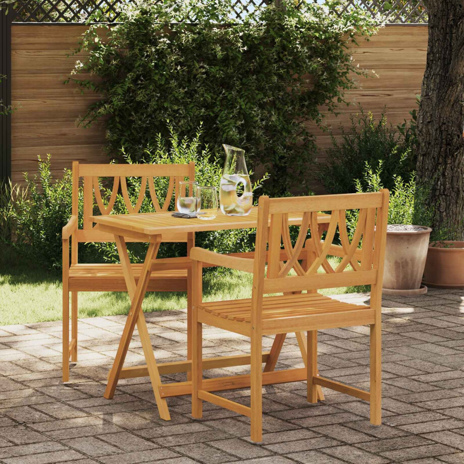 vidaXL Tuinstoelen 2 pcs Naturel Massief Acaciahout afbeelding 1