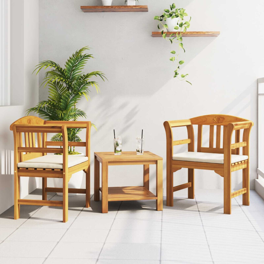 vidaXL Rozenbank Natuurlijk 68,5 x 46 x 82,5 cm Massief Acaciahout afbeelding 1