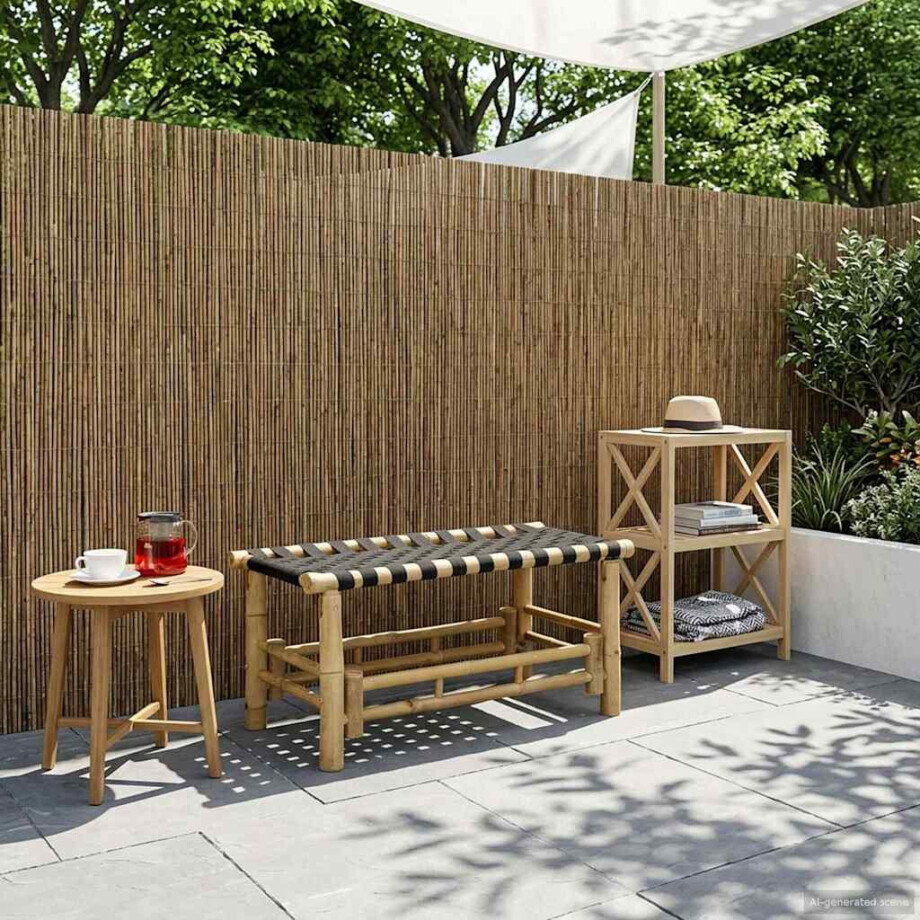 vidaXL Tuinbank 80 x 38 x 40 cm Bamboe Naturel Rechthoekig afbeelding 1