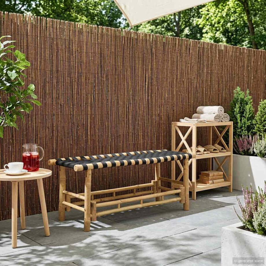 vidaXL Tuinbank 110 x 38 x 40 cm Bamboe Naturel Rechthoekig afbeelding 1
