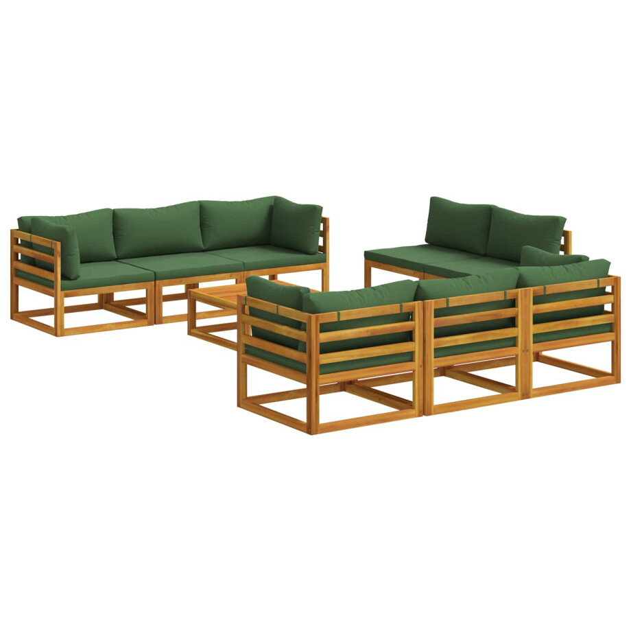 vidaXL 9-delige modulaire tuinloungeset Naturel Massief Acaciahout afbeelding 1
