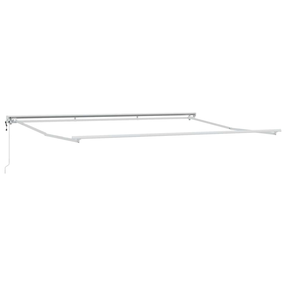 vidaXL Elektrisch uitschuifbaar zonnescherm frame Wit 4 × 3,5 m Staal afbeelding 1