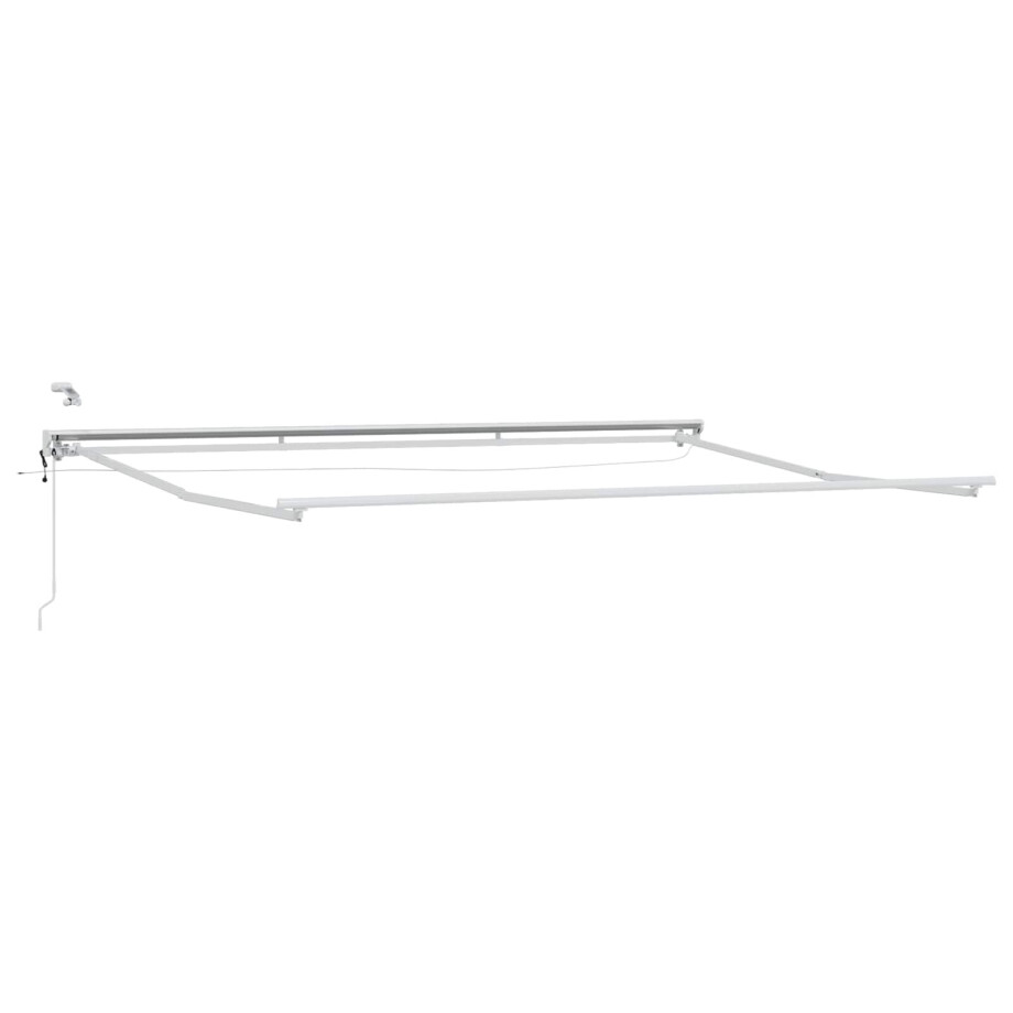 vidaXL Elektrisch Zonnescherm Frame met LED's Wit 5 x 3 m Aluminium afbeelding 1