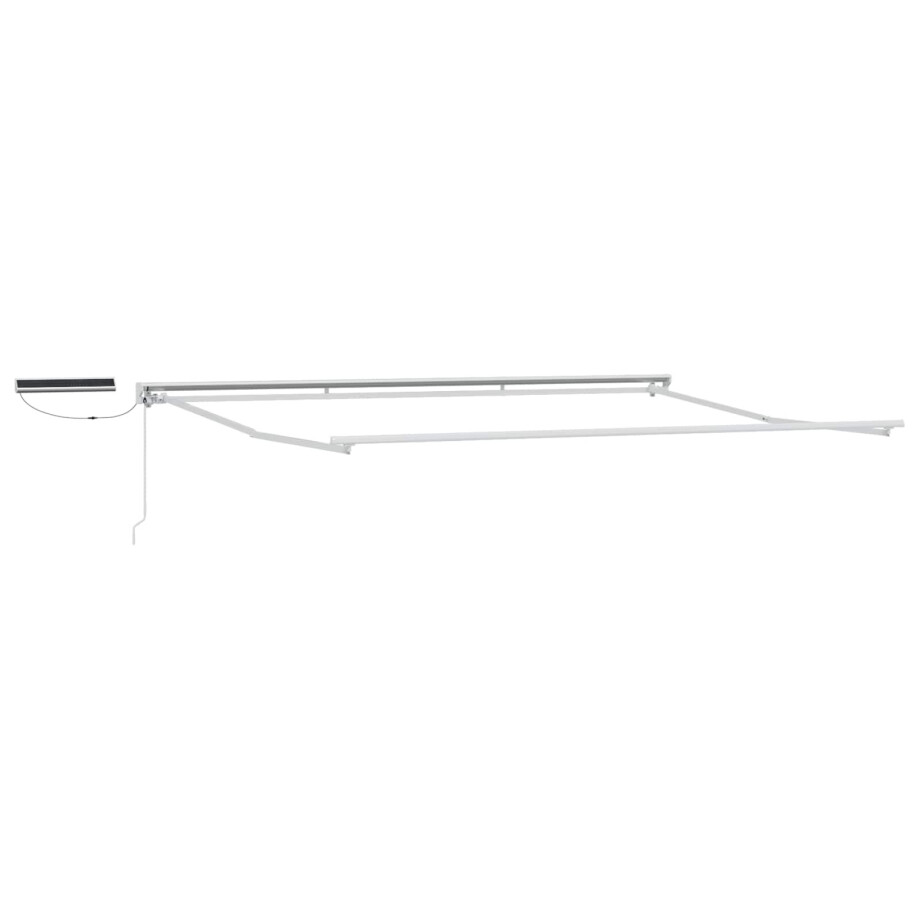 vidaXL Elektrisch uitschuifbaar zonnescherm frame Wit 5 × 3,5 m Staal afbeelding 1
