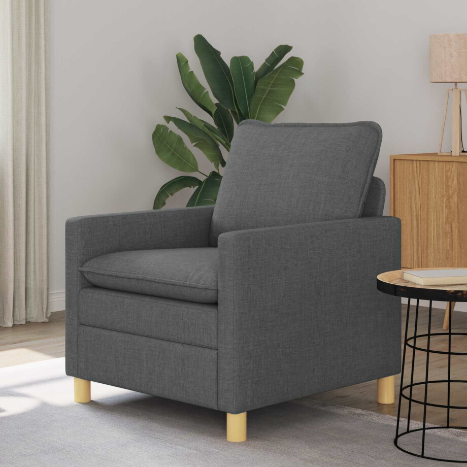 vidaXL Bank Donkergrijs 76 x 81 x 87,5 cm Stof vidaXL Bank Donkergrijs 76 x 81 x 87,5 cm Stof afbeelding 1